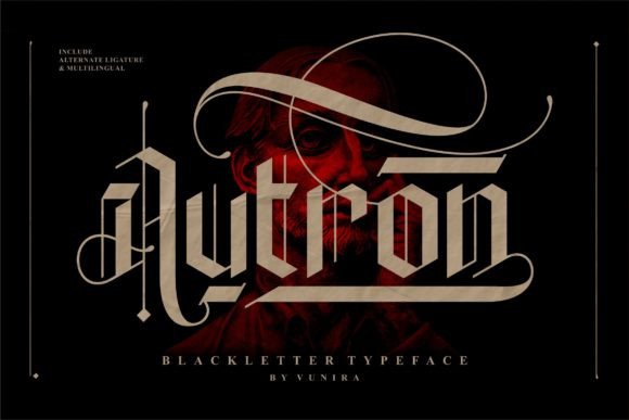 Autron: A Bold Blackletter Font for Handmade Labels & Printables